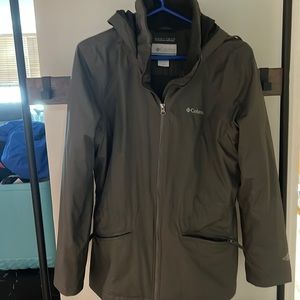 Green grey Columbia rain coat size medium